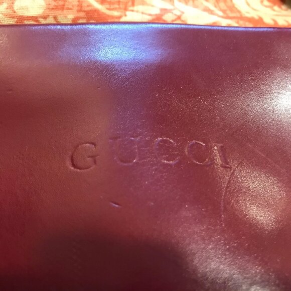 VINTAGE GUCCI RED WINE LEATHER - PURCHASED IN ROMA, ITALIA - Picture 5 of 8
